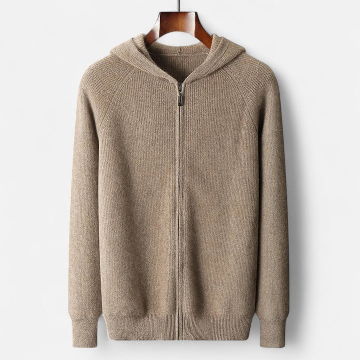 Men’s Zipped Knit Hoodie | Warm, Refined & Ideal for Cold Seasons