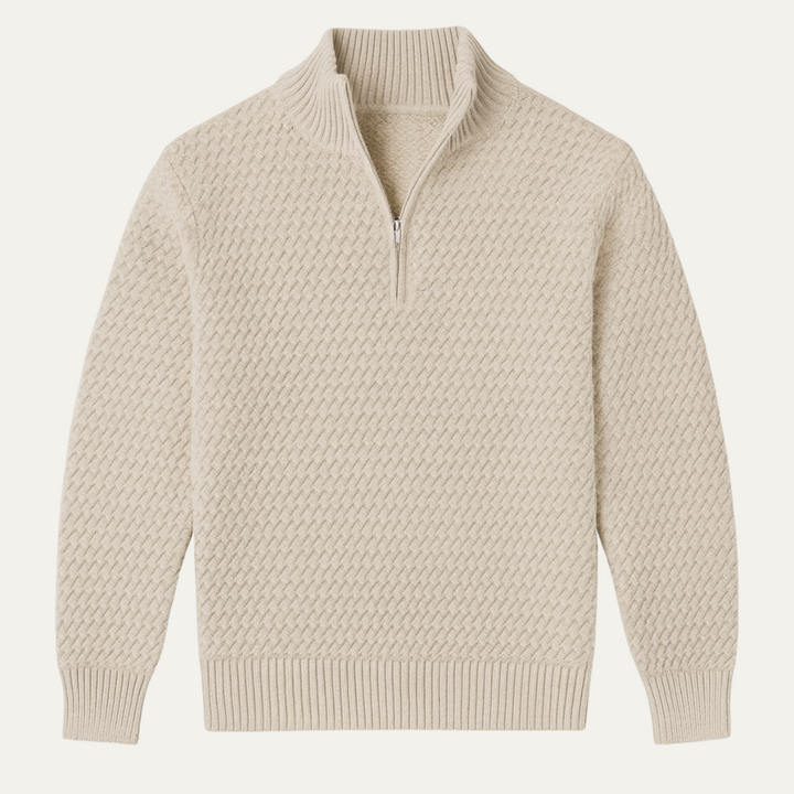 Men’s Luxury Quarter Zip Knit Jumper – Refined Modern Layer