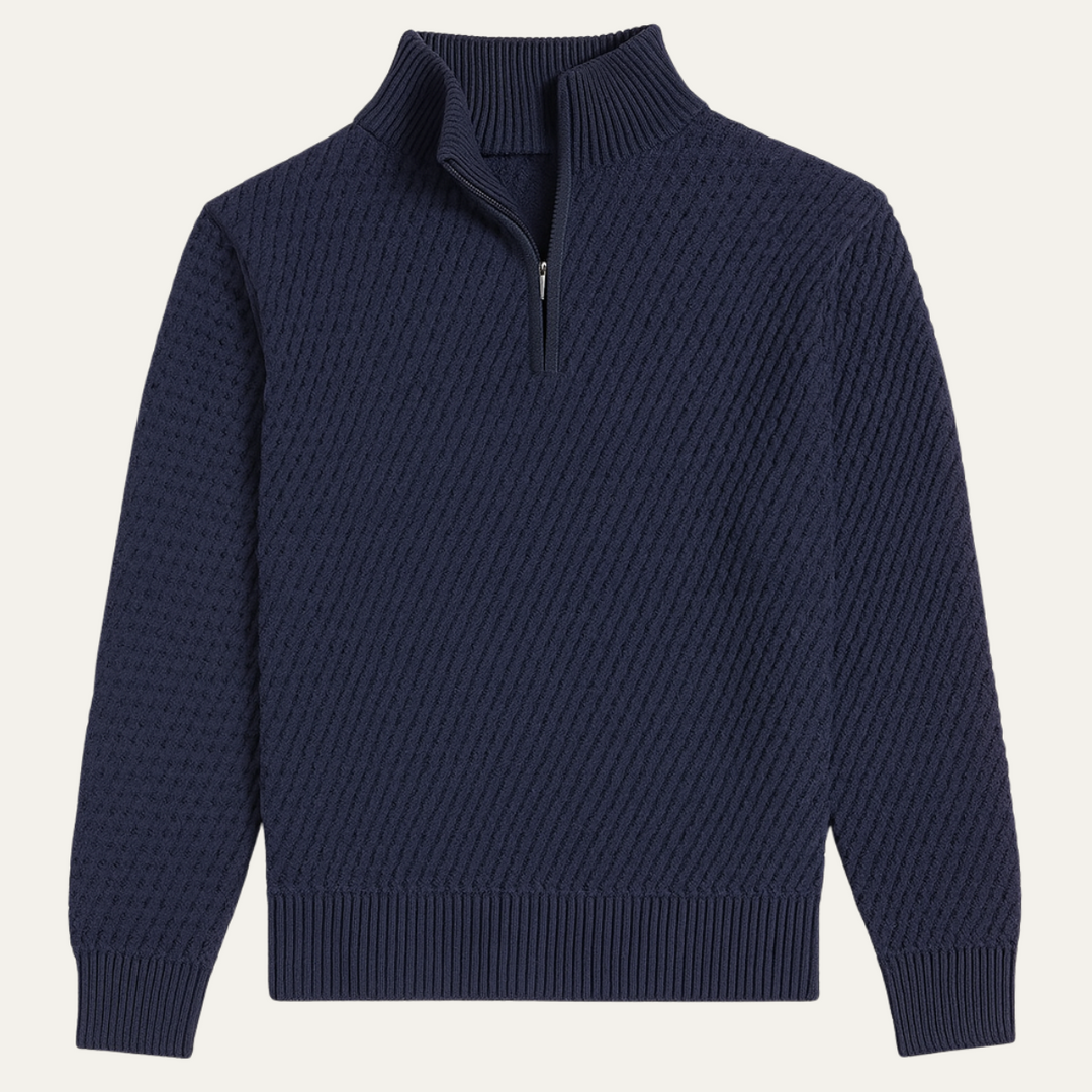 Men’s Luxury Quarter Zip Knit Jumper – Refined Modern Layer