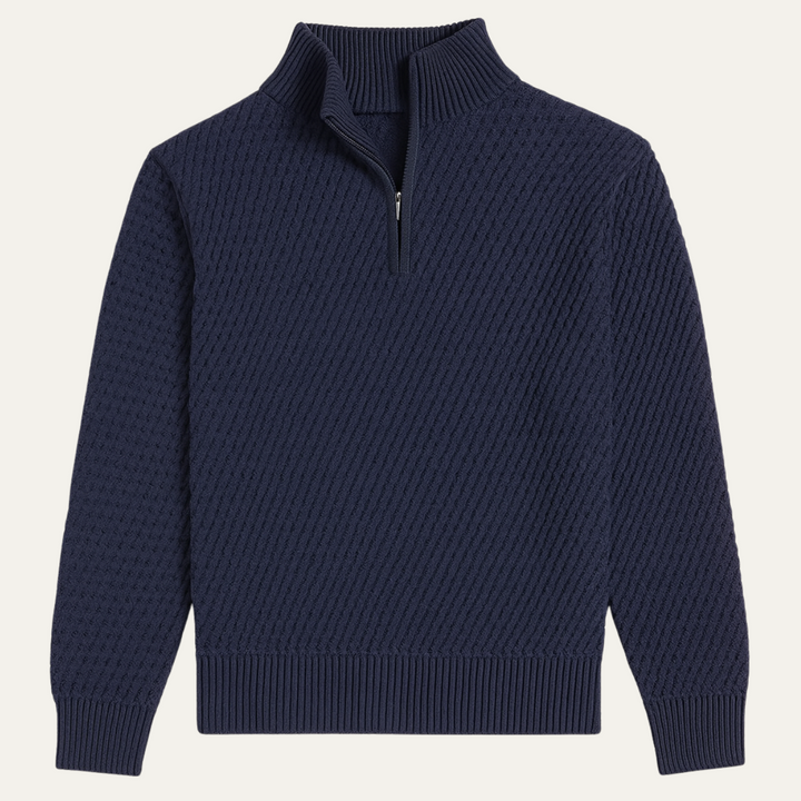Men’s Luxury Quarter Zip Knit Jumper – Refined Modern Layer