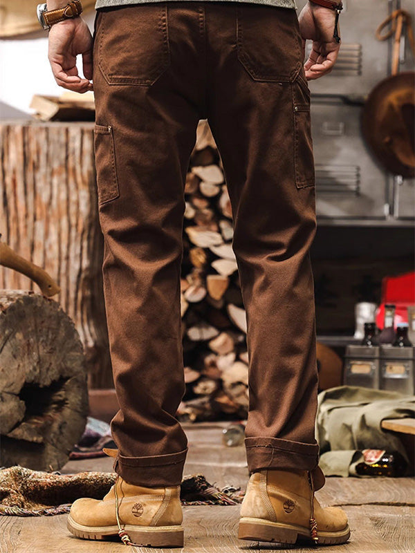 Men’s Utility Cargo Trousers – Straight Leg, Workwear Style