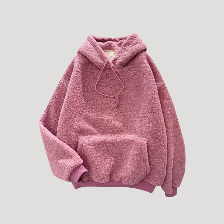 Women’s Oversized Sherpa Fleece Hoodie – Warm Winter Pullover