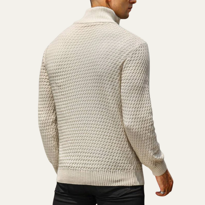 Men’s Luxury Quarter Zip Knit Jumper – Refined Modern Layer