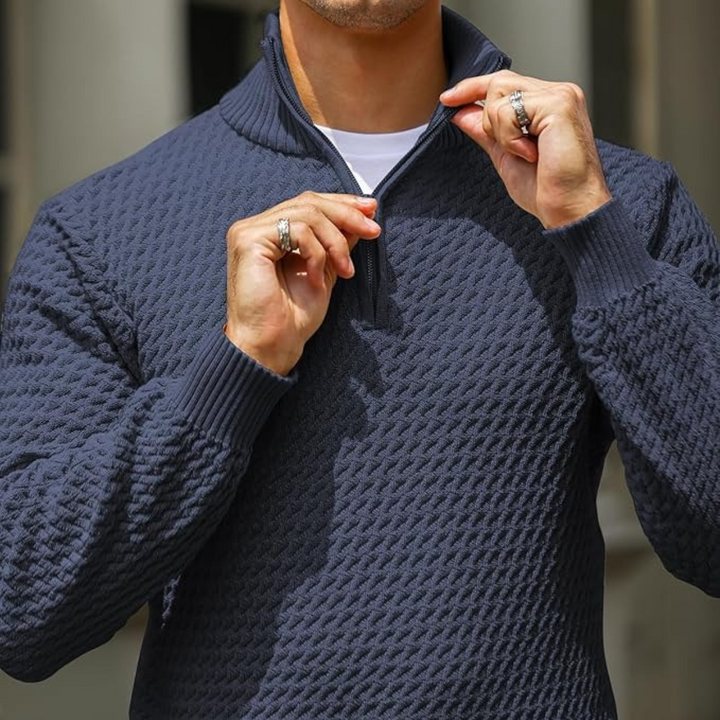 Men’s Luxury Quarter Zip Knit Jumper – Refined Modern Layer