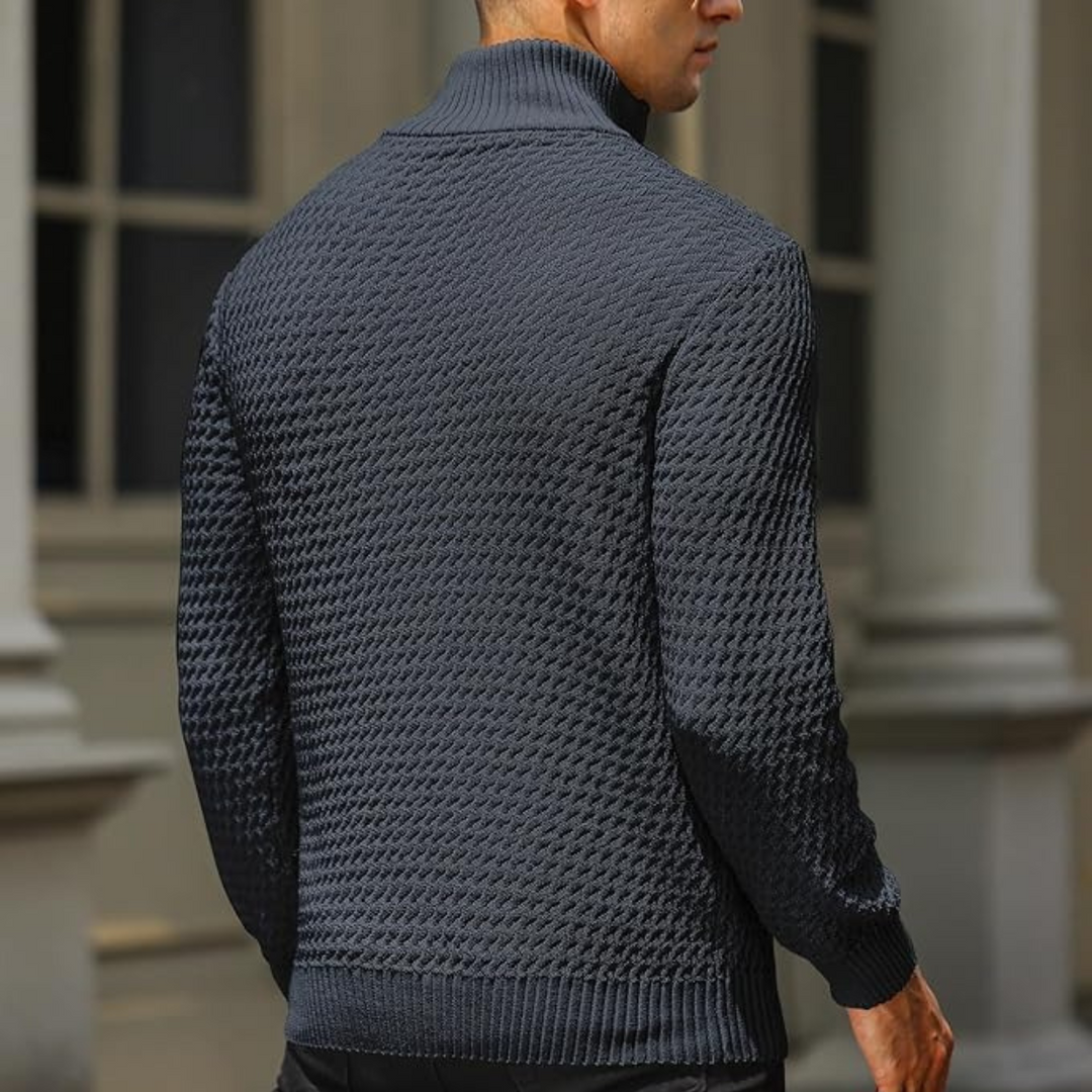 Men’s Luxury Quarter Zip Knit Jumper – Refined Modern Layer