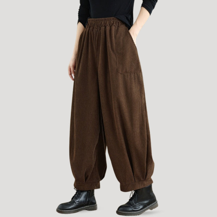 Women’s Corduroy Wide-Leg Trousers | High-Waisted Fit and Relaxed Style