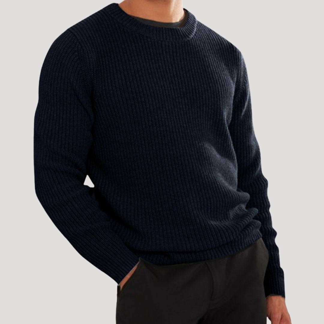 Men’s Classic Knit Crew Neck Jumper for Winter