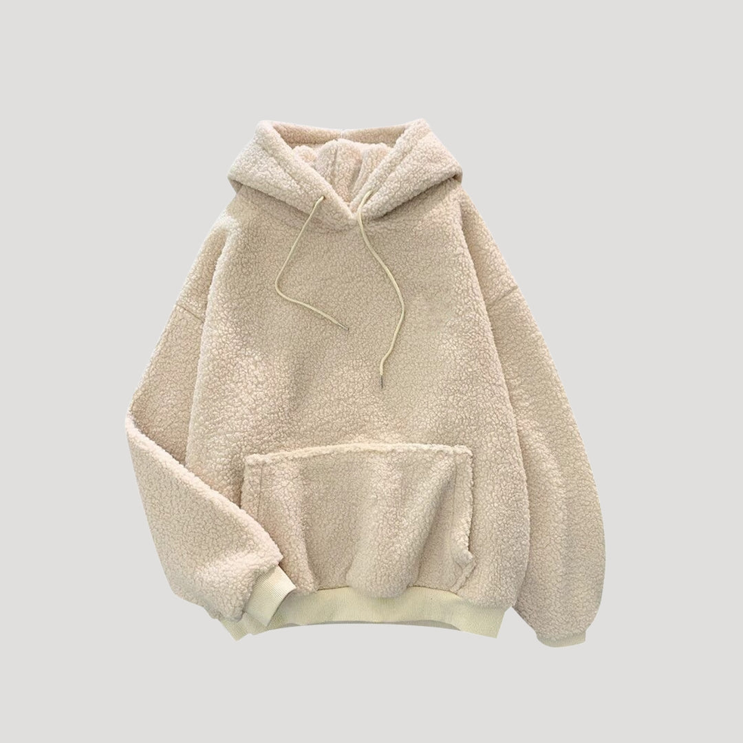 Women’s Oversized Sherpa Fleece Hoodie – Warm Winter Pullover