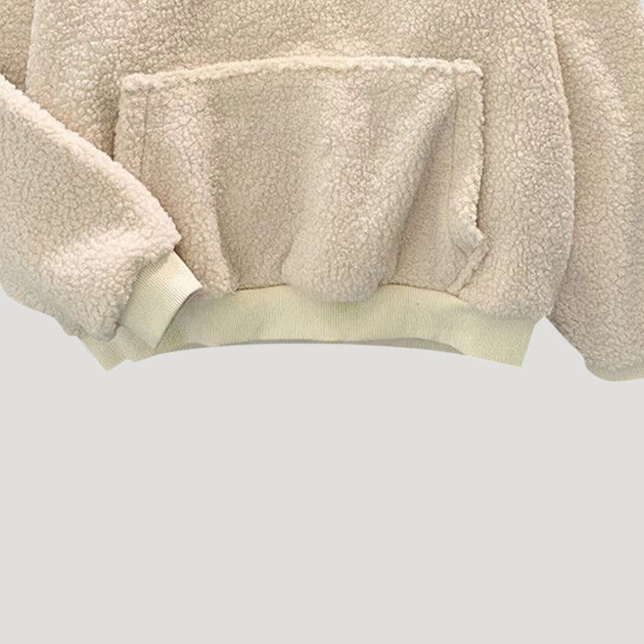 Women’s Oversized Sherpa Fleece Hoodie – Warm Winter Pullover