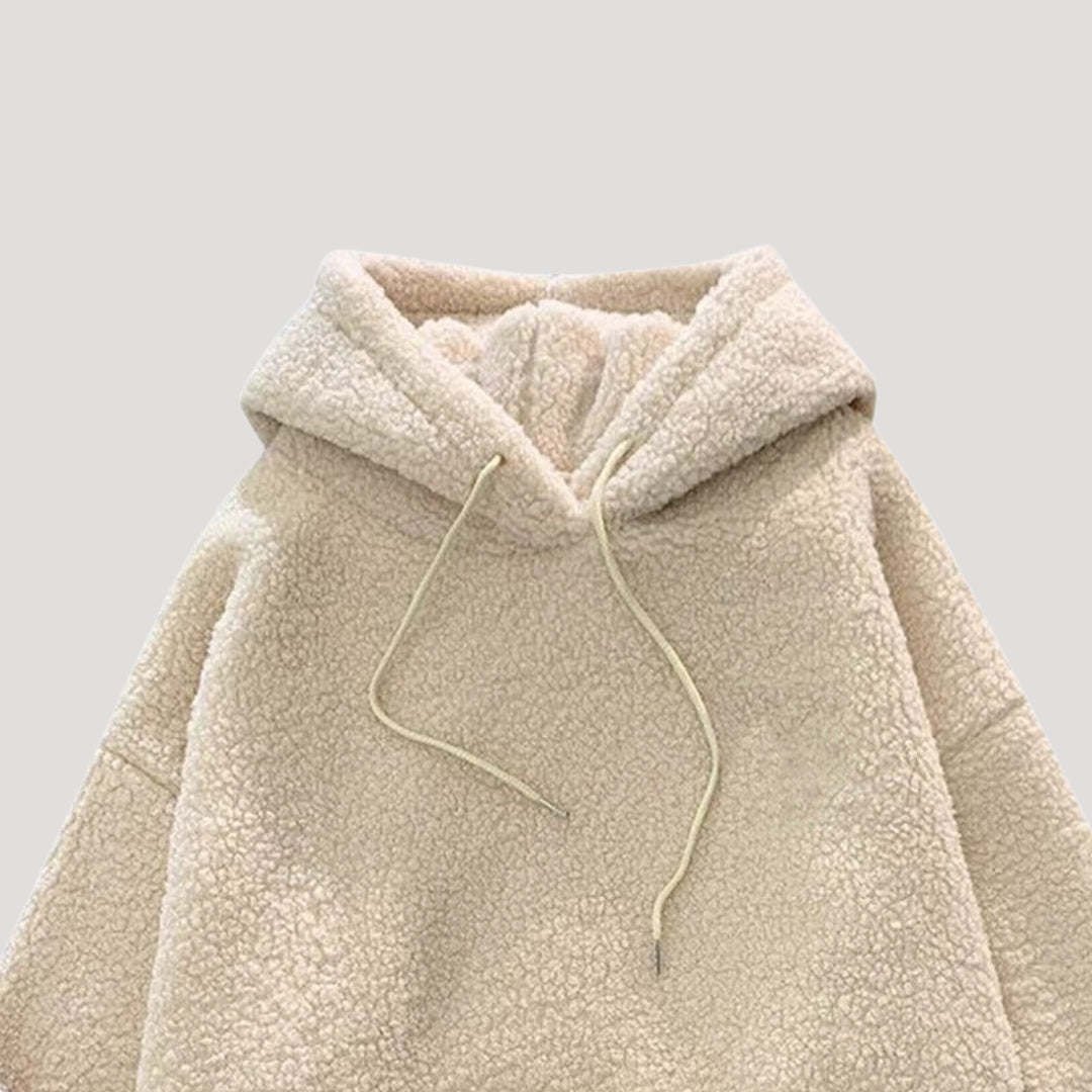 Women’s Oversized Sherpa Fleece Hoodie – Warm Winter Pullover