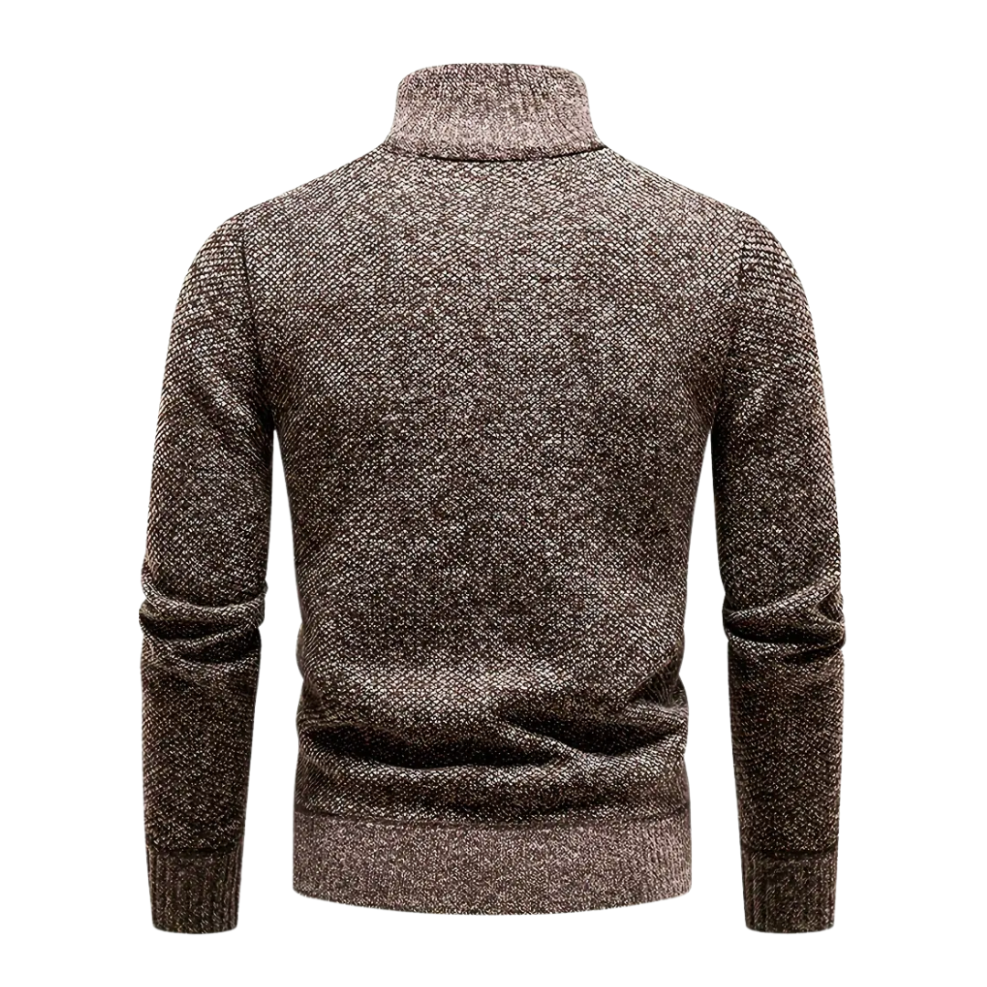 Men’s Knitted Thermal Quarter Zip Jumper – Fleece Lined Winter Layer