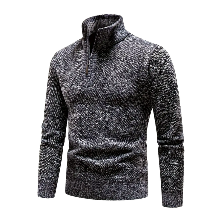 Men’s Knitted Thermal Quarter Zip Jumper – Fleece Lined Winter Layer