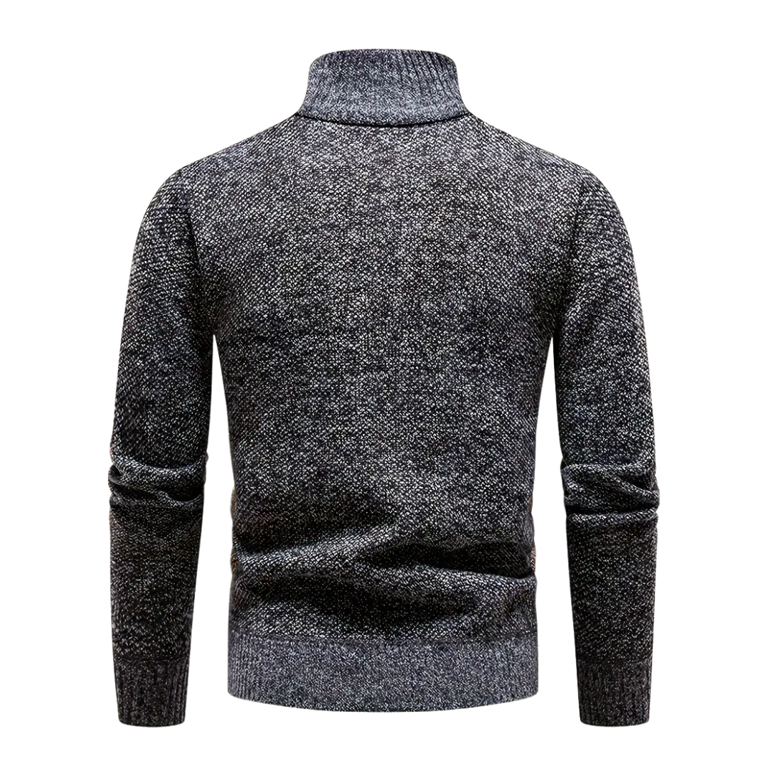 Men’s Knitted Thermal Quarter Zip Jumper – Fleece Lined Winter Layer