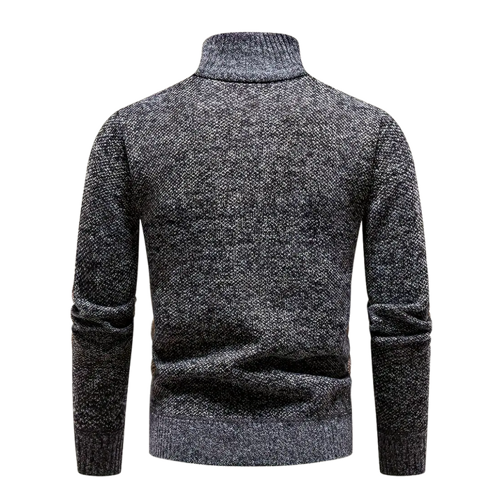 Men’s Knitted Thermal Quarter Zip Jumper – Fleece Lined Winter Layer
