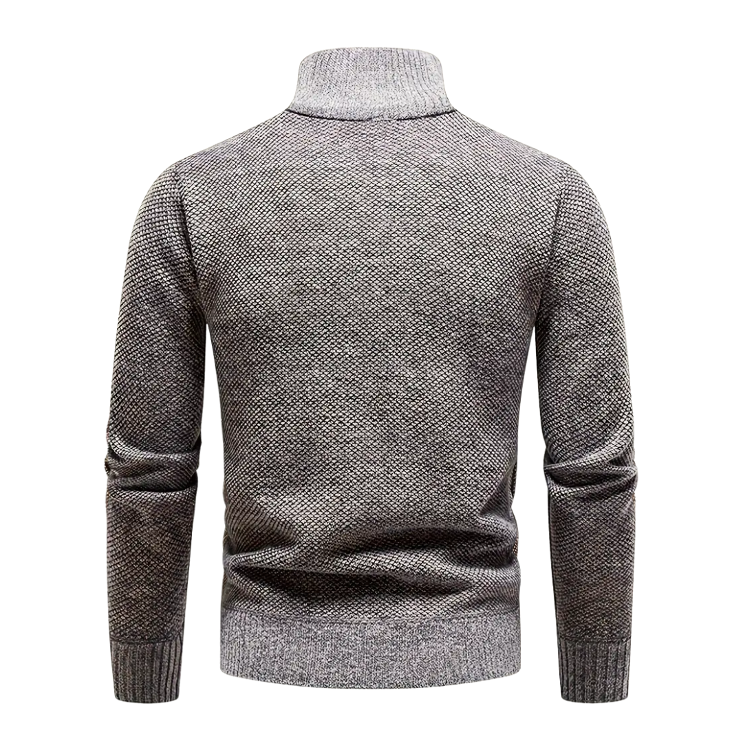 Men’s Knitted Thermal Quarter Zip Jumper – Fleece Lined Winter Layer