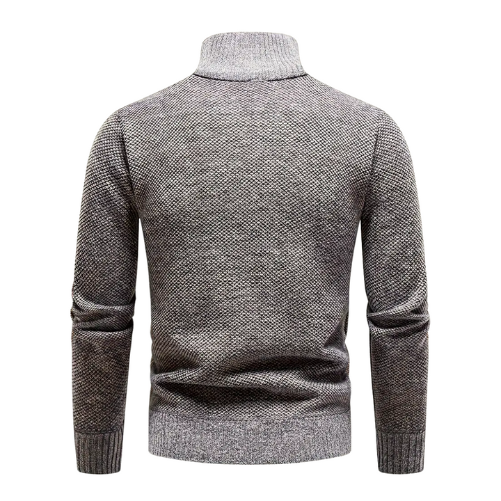Men’s Knitted Thermal Quarter Zip Jumper – Fleece Lined Winter Layer