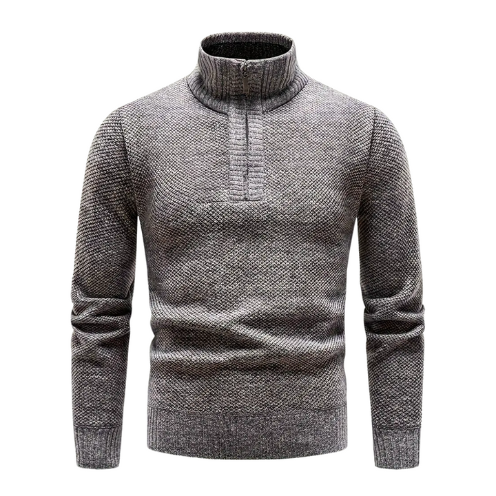 Men’s Knitted Thermal Quarter Zip Jumper – Fleece Lined Winter Layer