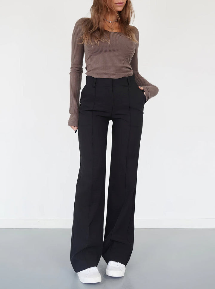 Wide-Leg Trousers – Crease-Resistant Finish, Timeless Fit