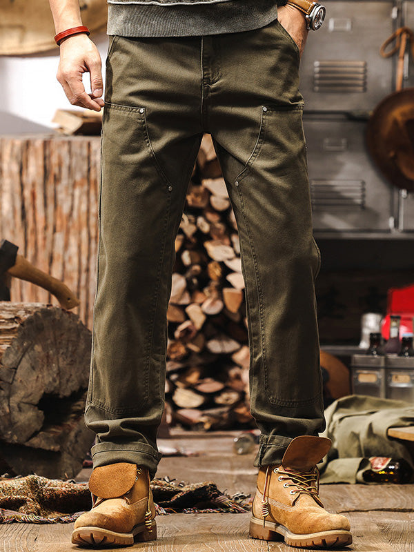 Men’s Utility Cargo Trousers – Straight Leg, Workwear Style