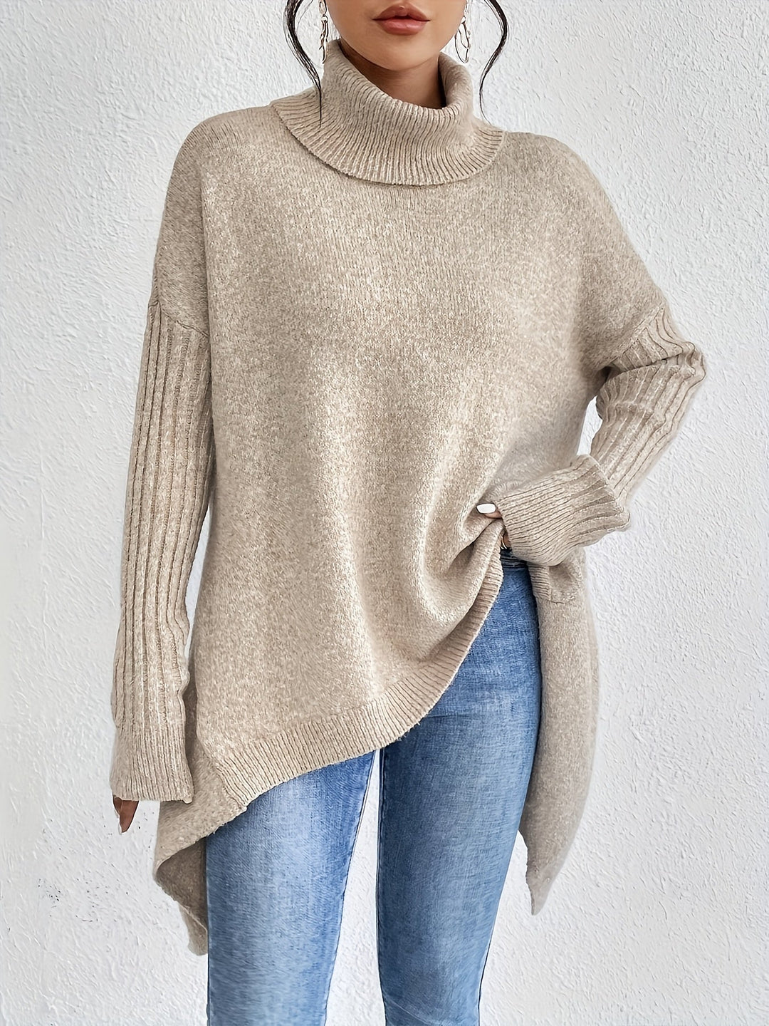 Women’s Roll Neck Jumper | Oversized Fit with Modern High Collar