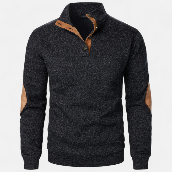 Men’s Stand Collar Knitted Sweater | Refined Warmth for Autumn & Winter