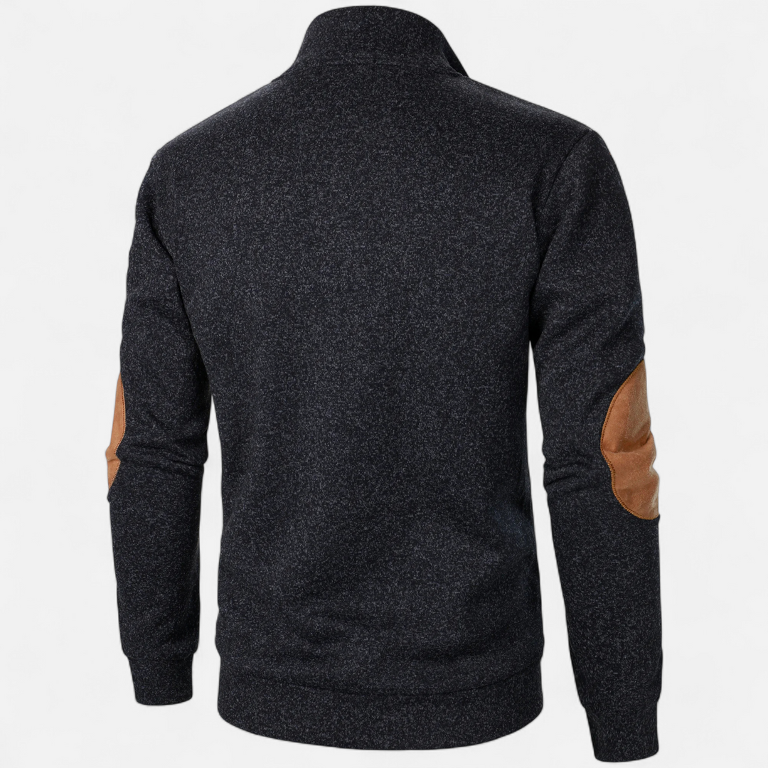 Men’s Stand Collar Knitted Sweater | Refined Warmth for Autumn & Winter