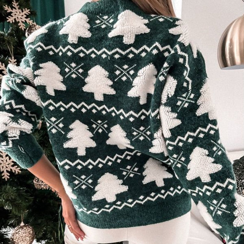Women’s Christmas Tree Knit Jumper | Soft Texture and Festive Winter Pattern