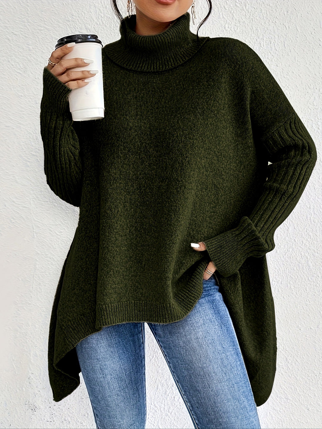 Women’s Roll Neck Jumper | Oversized Fit with Modern High Collar