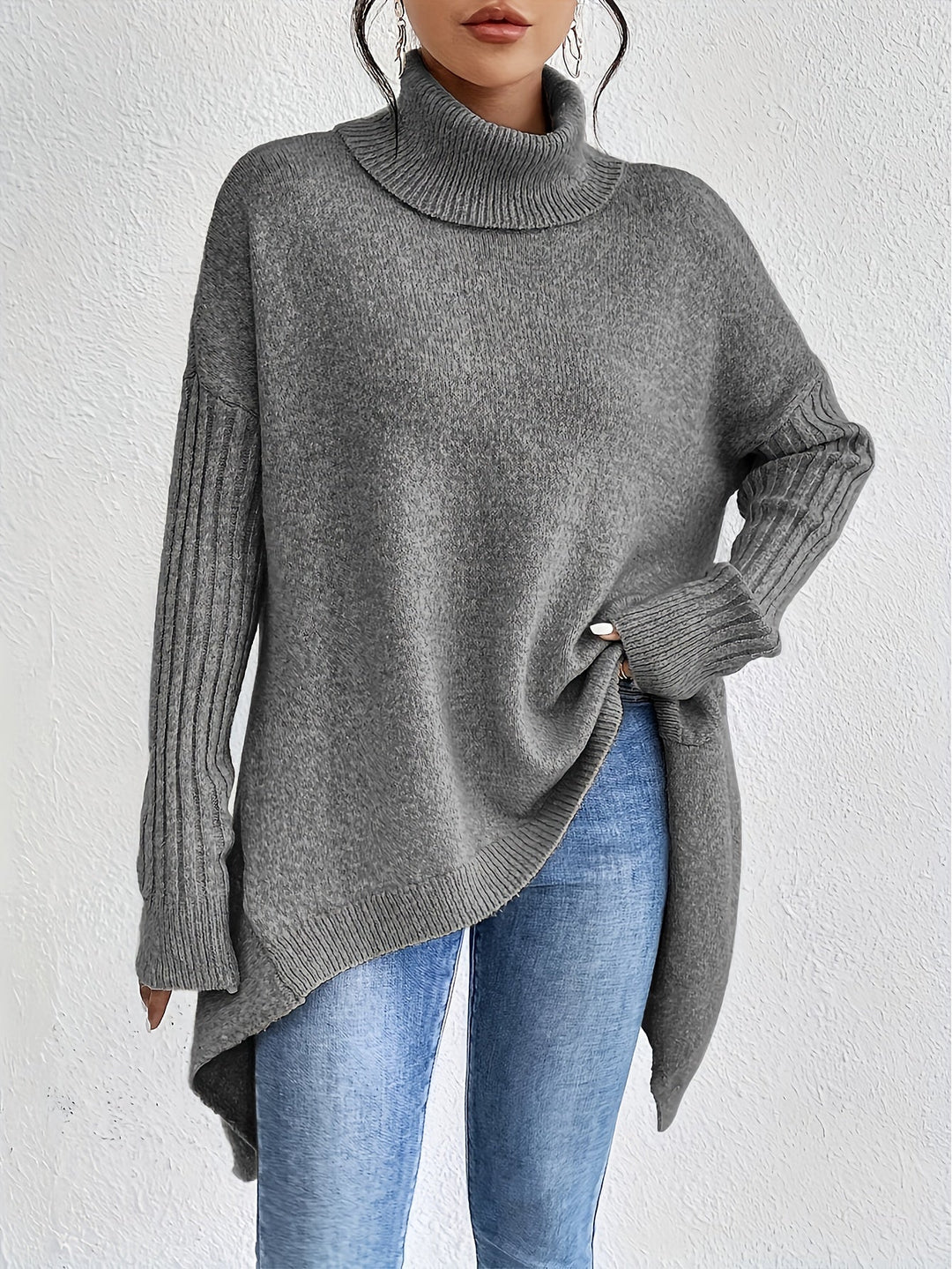 Women’s Roll Neck Jumper | Oversized Fit with Modern High Collar
