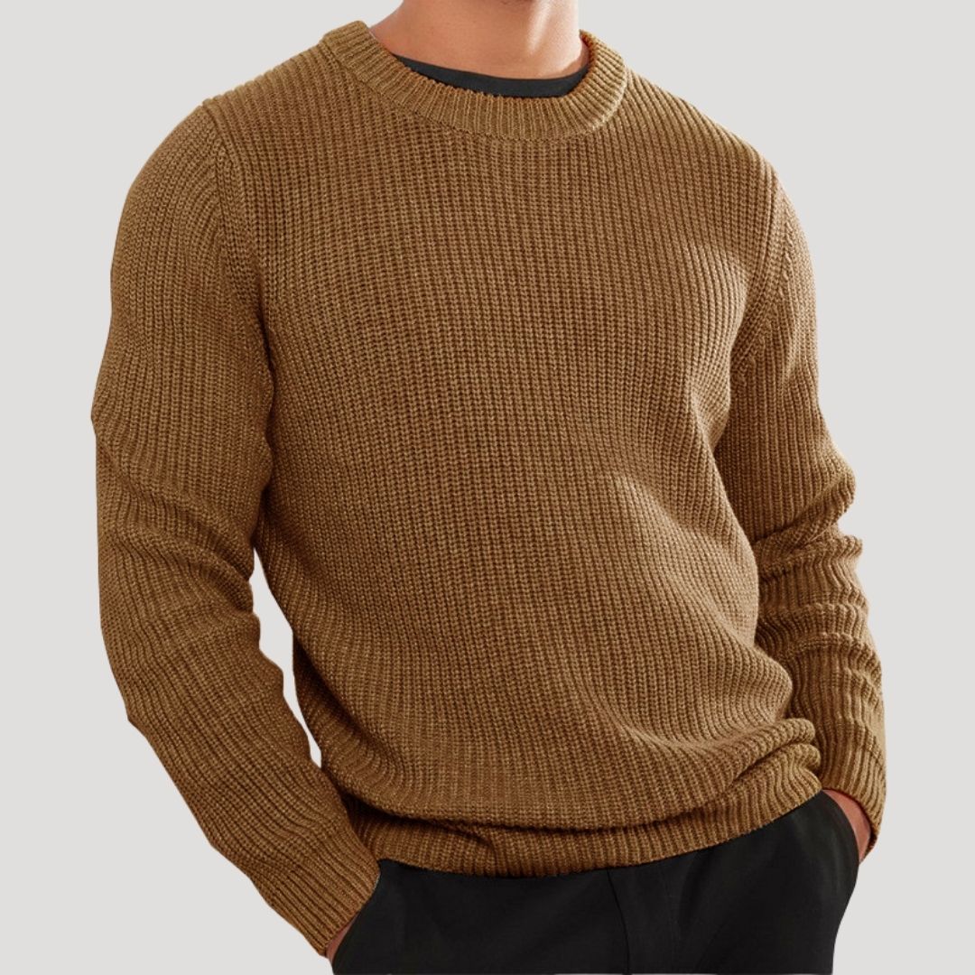 Men’s Classic Knit Crew Neck Jumper for Winter