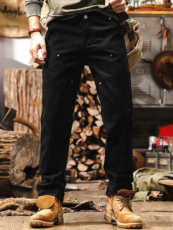 Men’s Utility Cargo Trousers – Straight Leg, Workwear Style