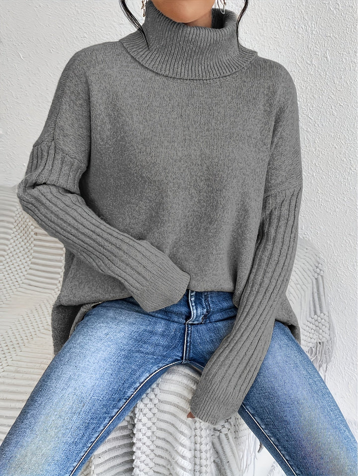 Women’s Roll Neck Jumper | Oversized Fit with Modern High Collar