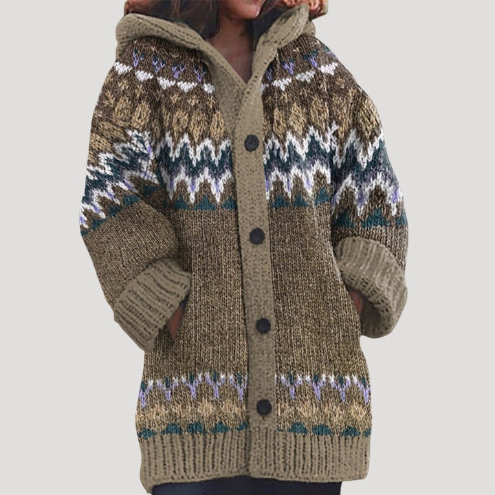 Women’s Fair Isle Chunky Knit Cardigan | Cosy Hooded Layer