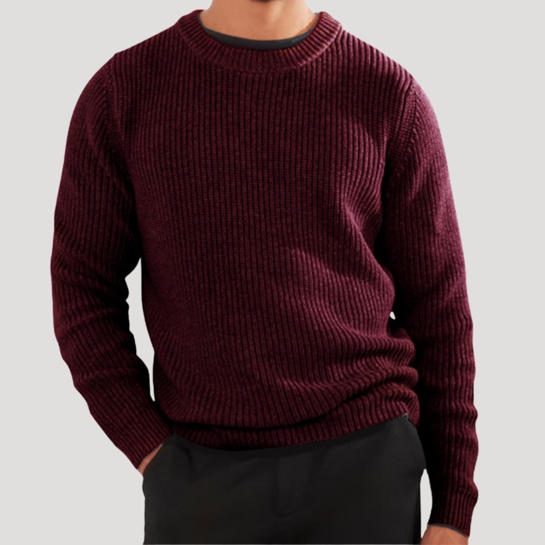 Men’s Classic Knit Crew Neck Jumper for Winter
