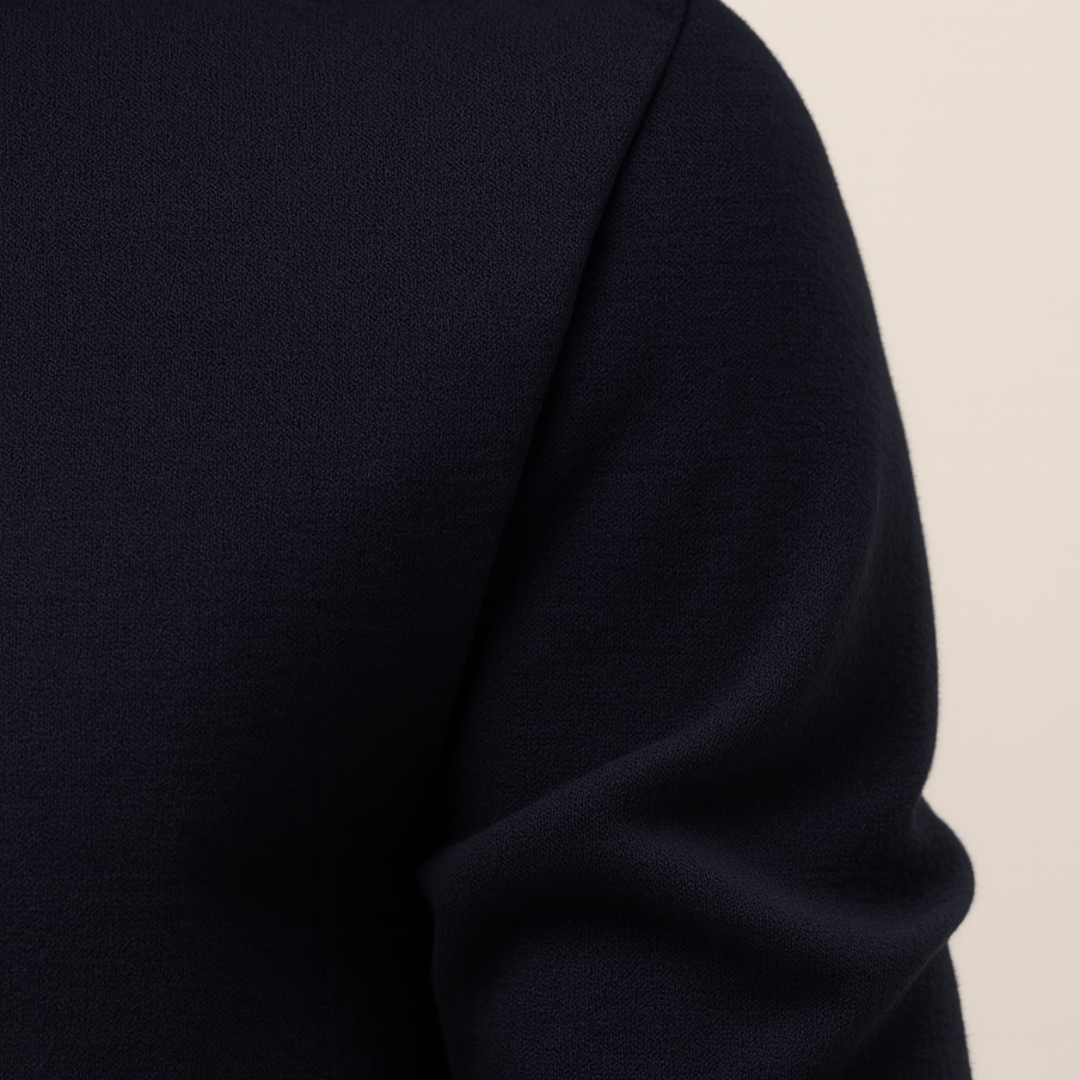 Men’s Quarter Zip Jumper – Relaxed Fit with Ribbed Collar Detail