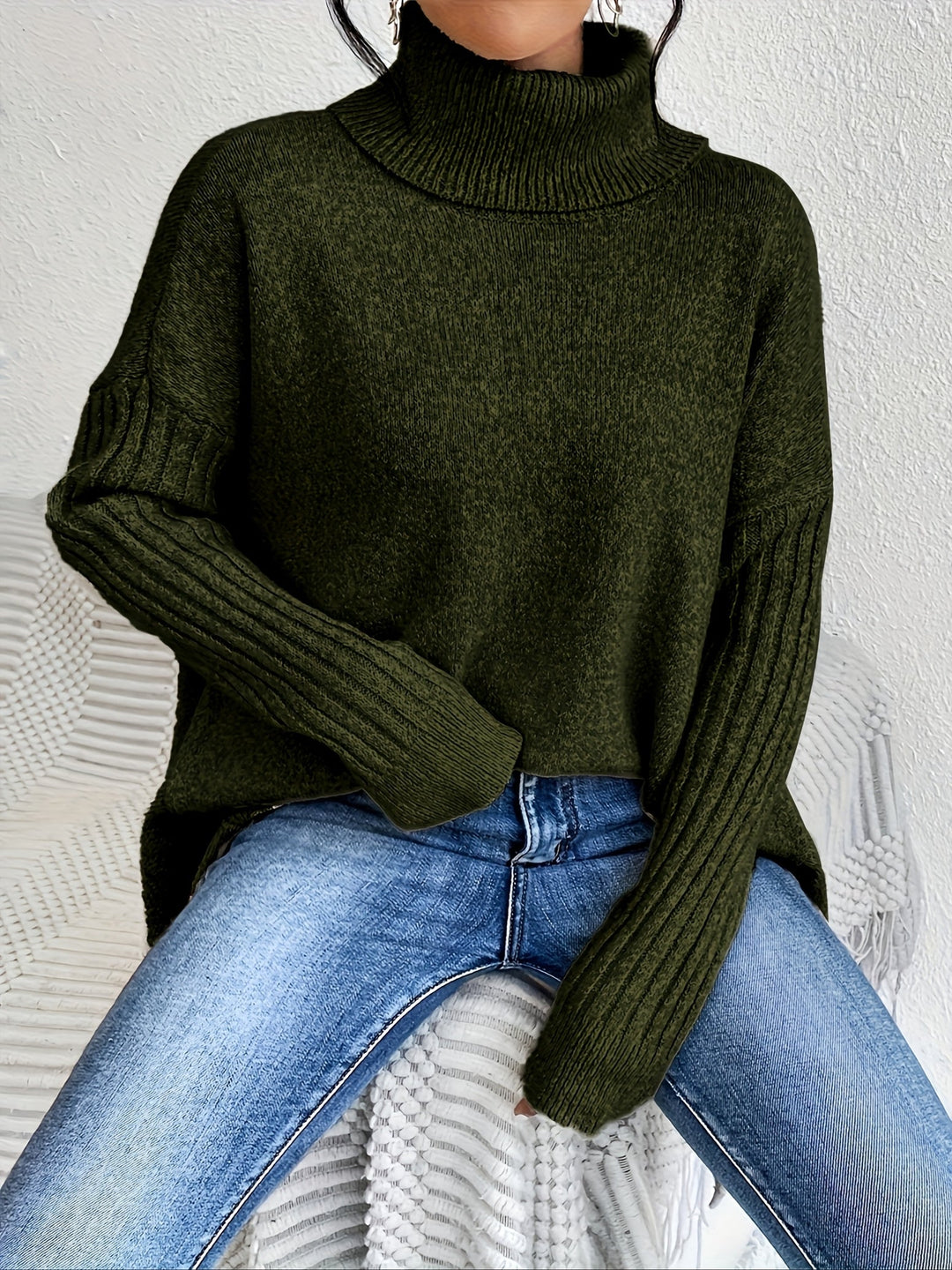 Women’s Roll Neck Jumper | Oversized Fit with Modern High Collar