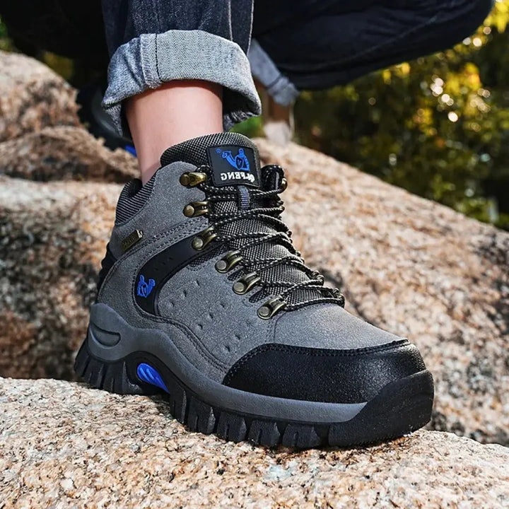 Leather Hiking Shoes with Cushioning – Unisex Waterproof Walking Boots
