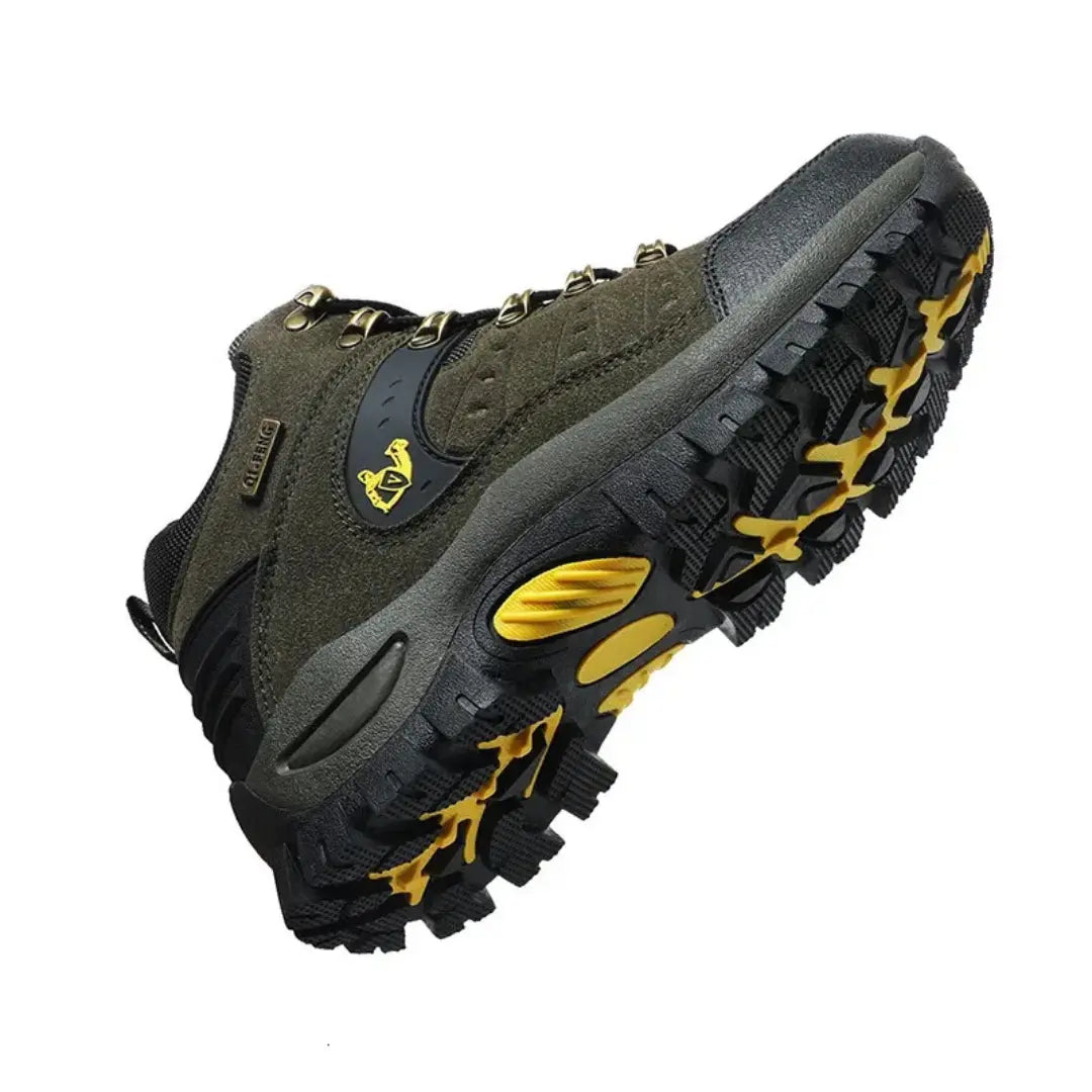 Leather Hiking Shoes with Cushioning – Unisex Waterproof Walking Boots