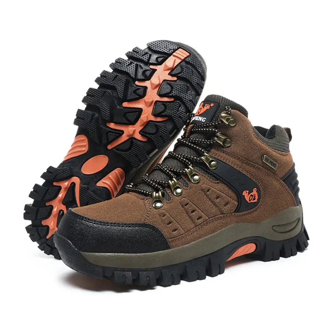 Leather Hiking Shoes with Cushioning – Unisex Waterproof Walking Boots