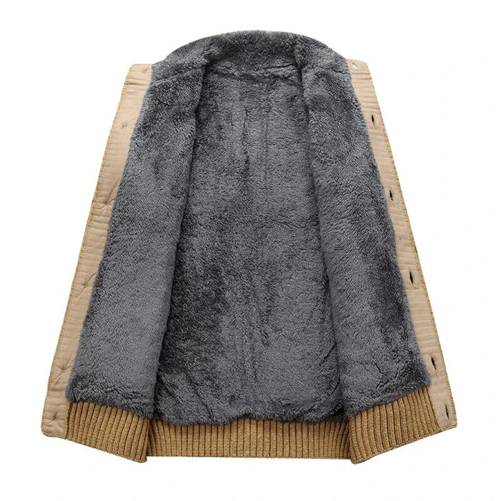 Men’s Knitted Cardigan with Cable Pattern – Warm Layer for Work and Leisure