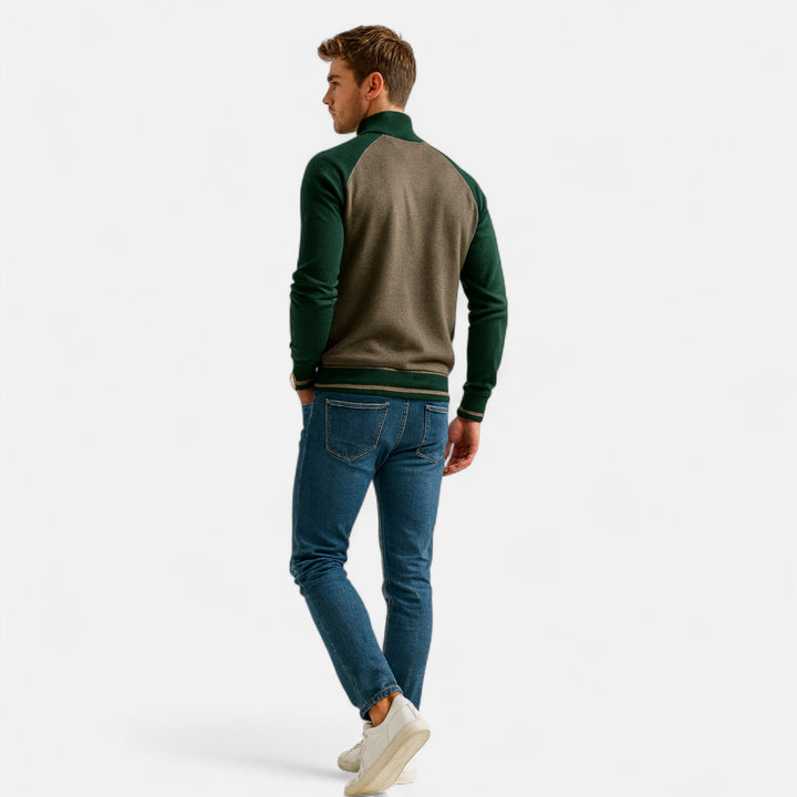 Men’s Zipped Cotton Knit Sweater | Refined Comfort for Cooler Seasons