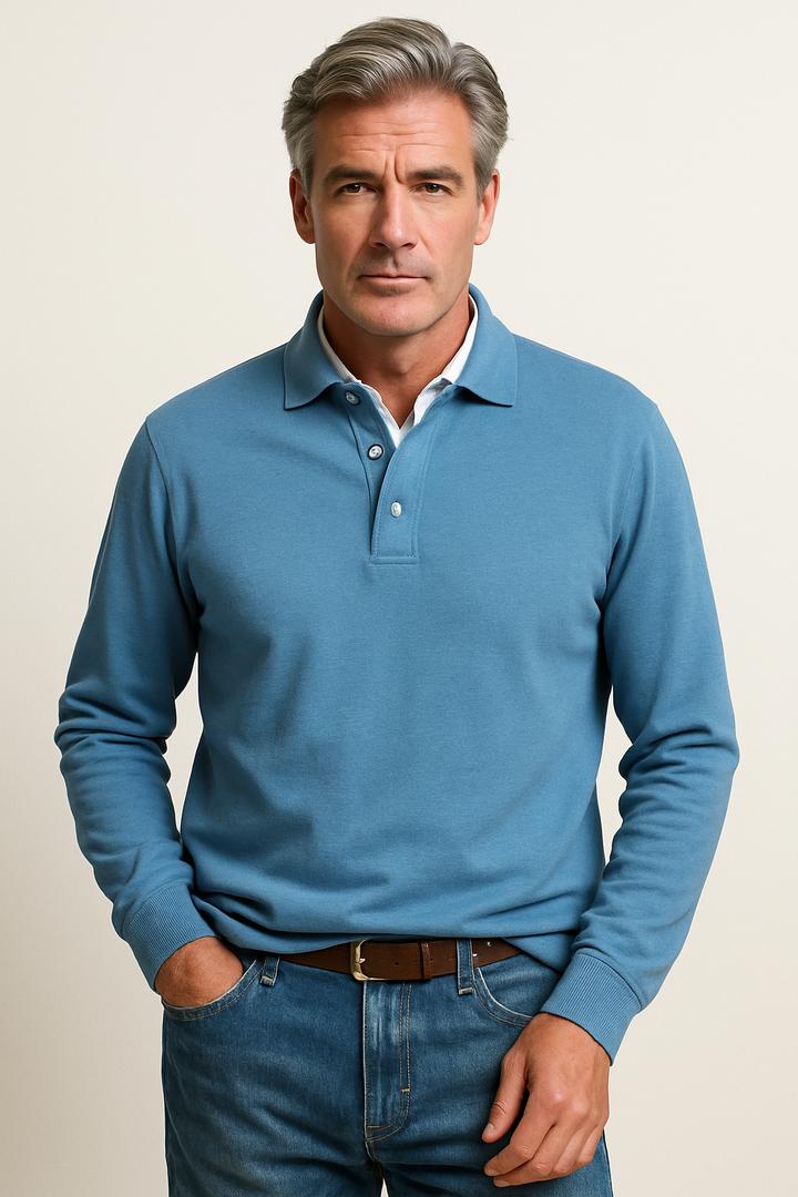 Men’s Long-Sleeve Polo Shirt | Refined Look and Everyday Comfort