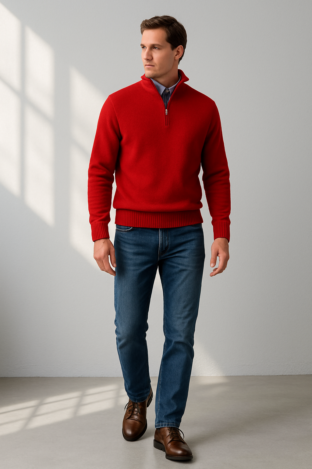 Men’s Half-Zip Sweater | Structured Fit and Everyday Warmth
