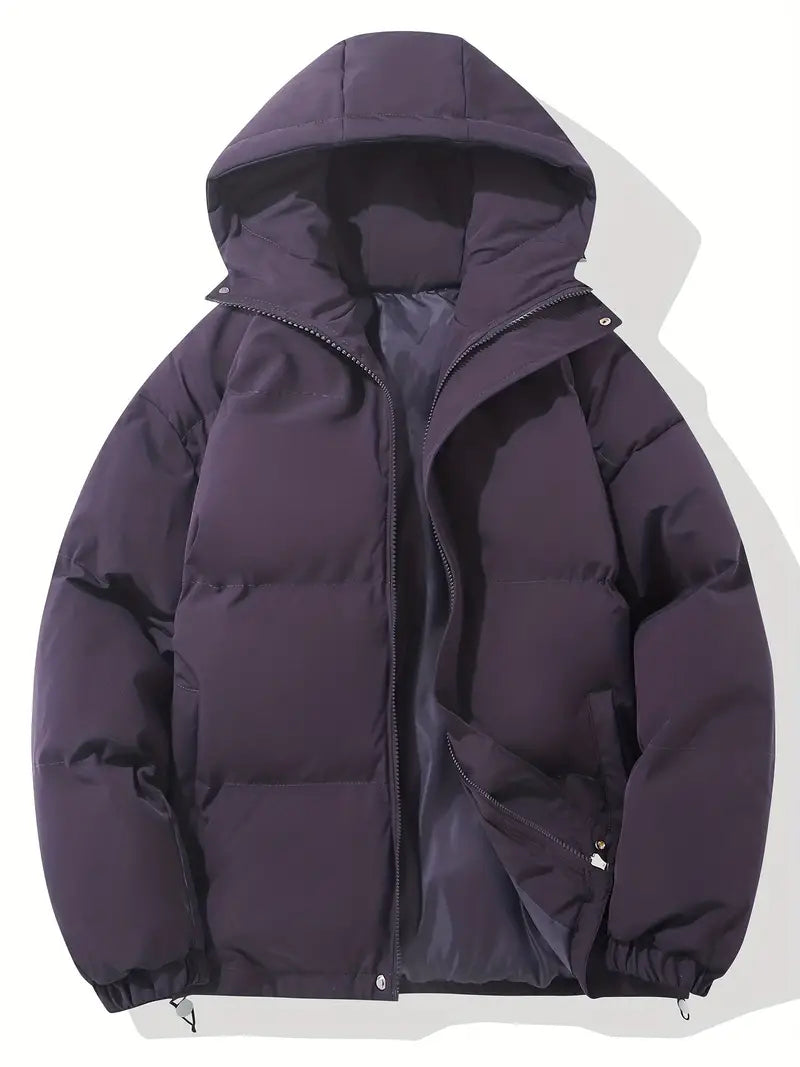 Women’s Padded Coat with Hood – Quilted Winter Jacket