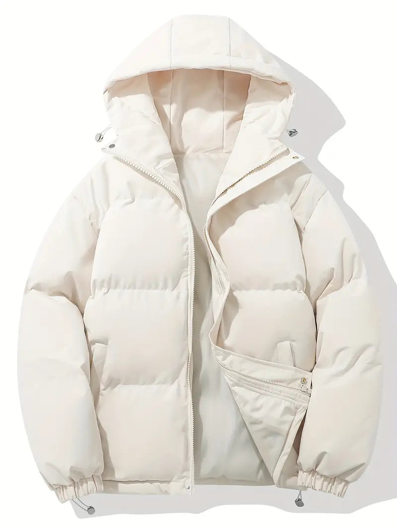 Women’s Padded Coat with Hood – Quilted Winter Jacket