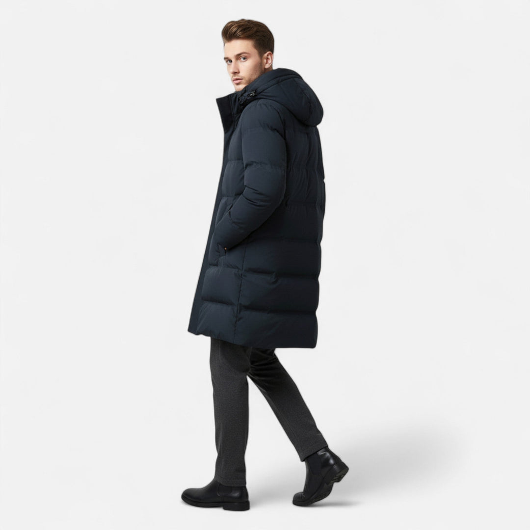 Men’s Winter Parka – Long Insulated Coat, Wind-Resistant & Water-Repellent
