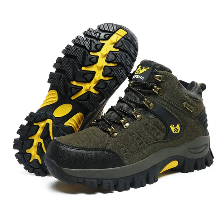 Leather Hiking Shoes with Cushioning – Unisex Waterproof Walking Boots