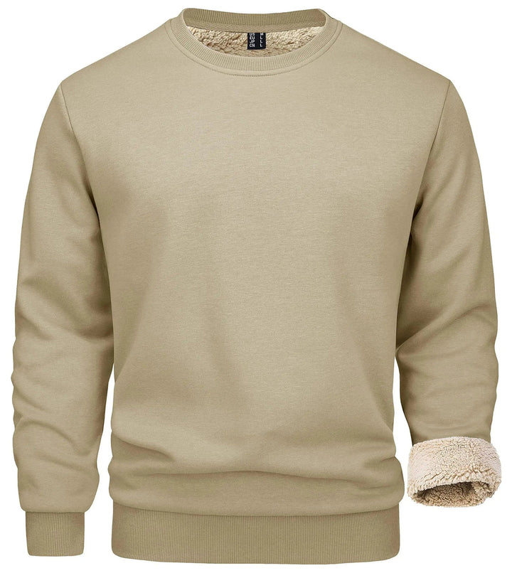 Men’s Winter Jumper – Fleece-Lined Crew Neck, Regular Fit