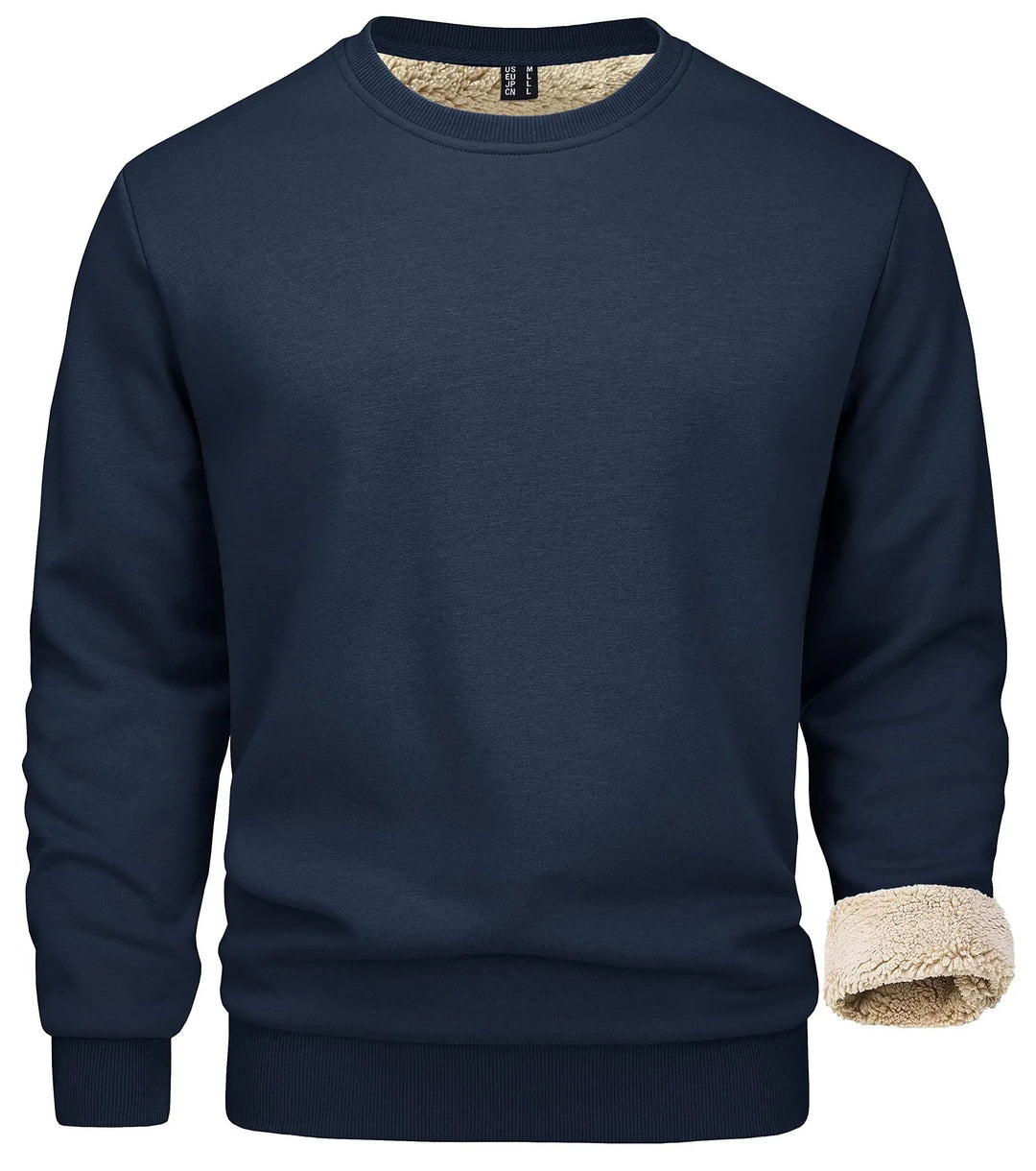 Men’s Winter Jumper – Fleece-Lined Crew Neck, Regular Fit
