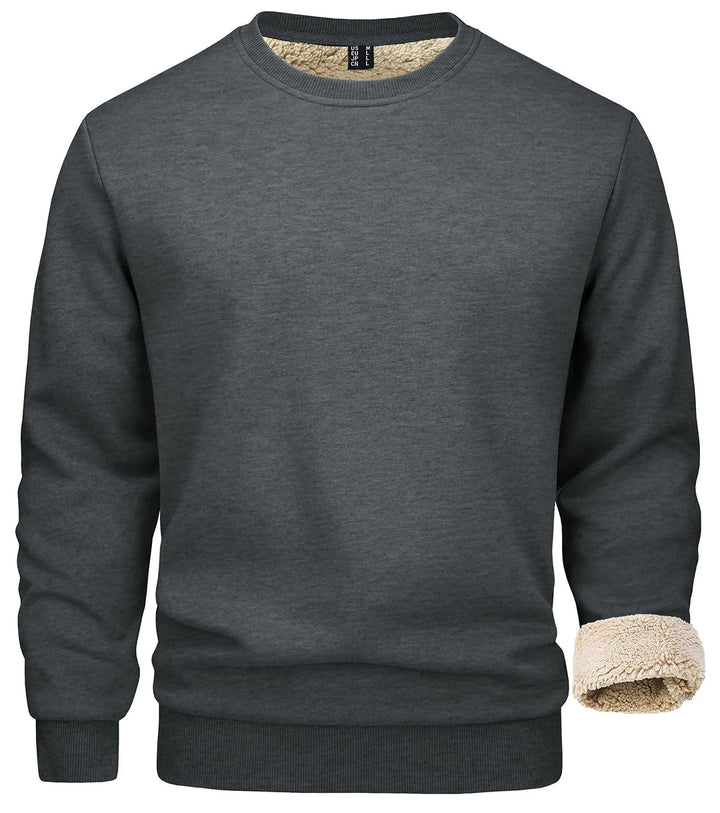 Men’s Winter Jumper – Fleece-Lined Crew Neck, Regular Fit
